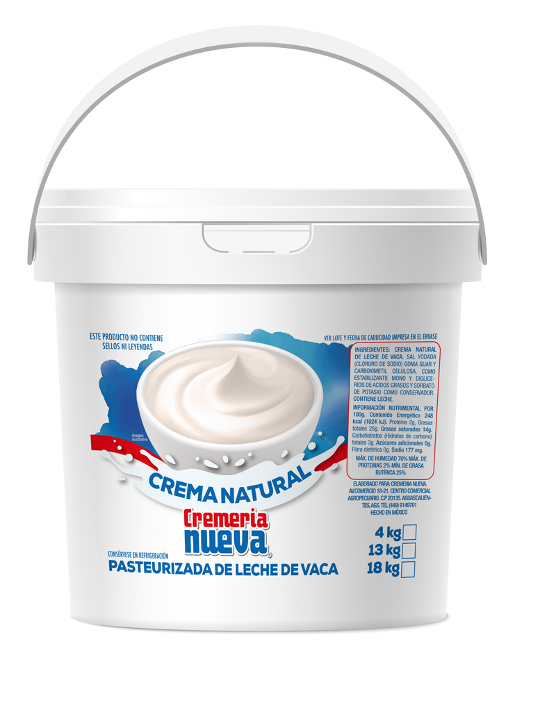 CREMA CREMERÍA NUEVA -CUBETA 4 LT-