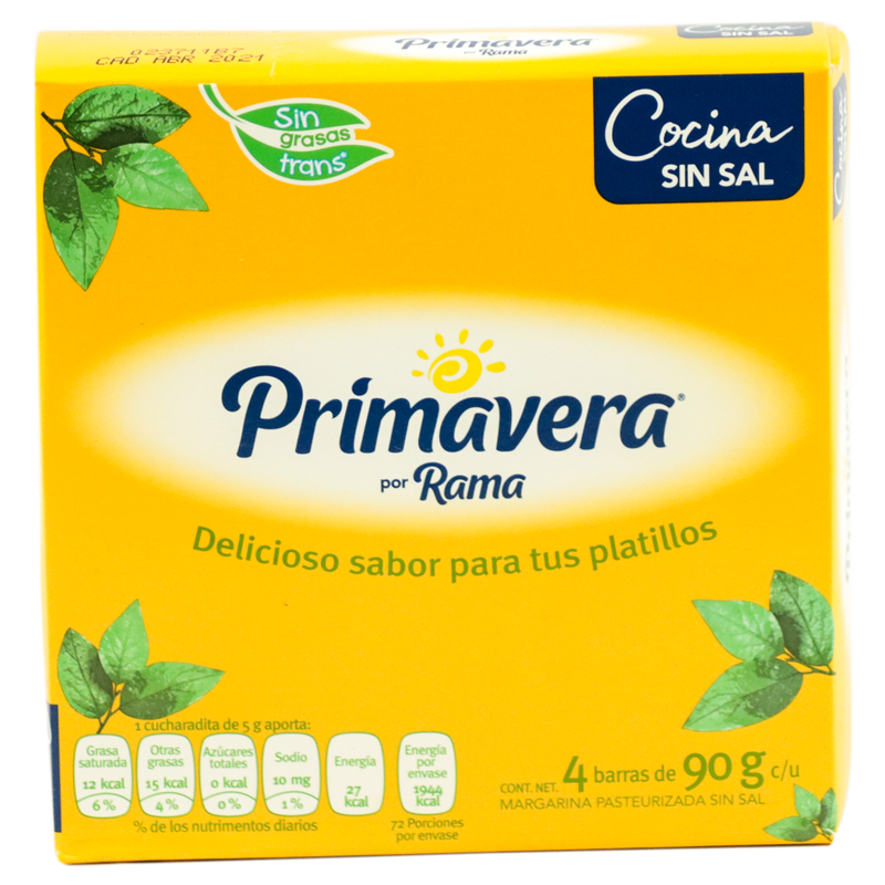 MARGARINA PRIMAVERA -CAJA 360 GRS - 4 BARRAS-